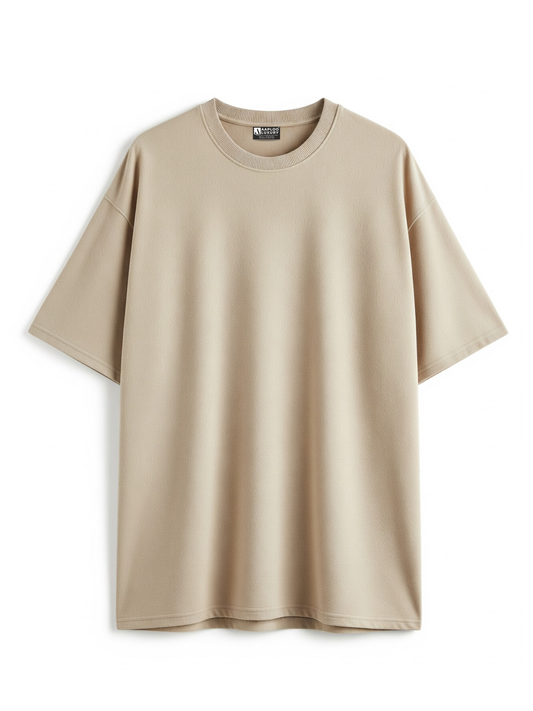 Beige t-shirt on a white background