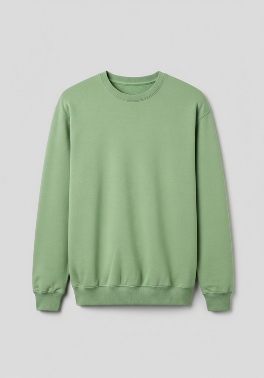 Green pista sweatshirt on a light gray background