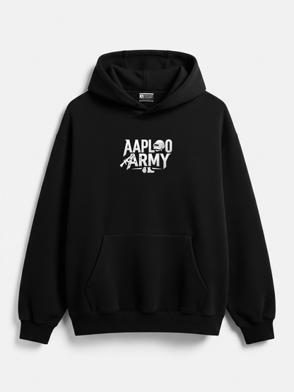 Aaploo Army Battle Hoodie – 400 GSM Black | Aaploo Luxury