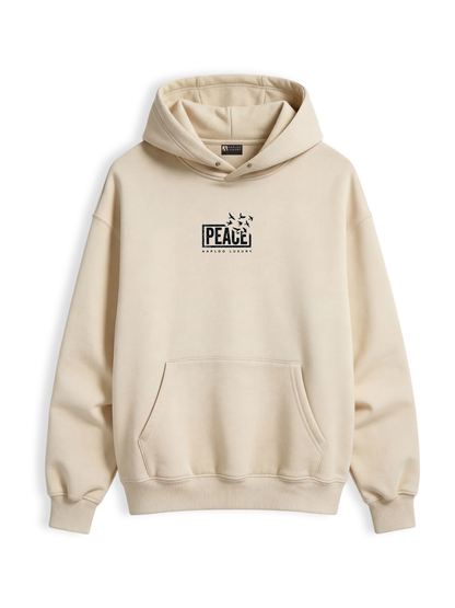 Peace Dove Hoodie – 400 GSM Beige | Aaploo Luxury