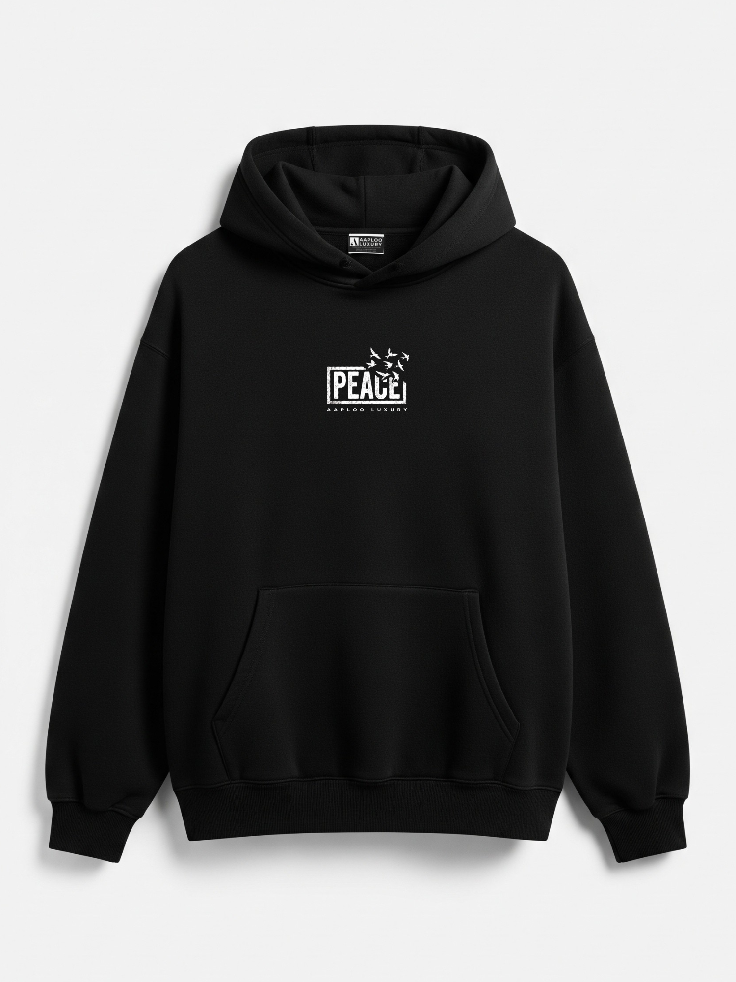 Peace Hoodie Black – Premium 400 GSM Hoodie | Aaploo Luxury – IDHARSE