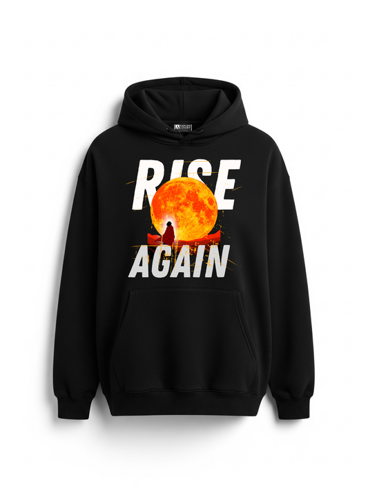 Rise Again Hoodie – Black with Solar Print