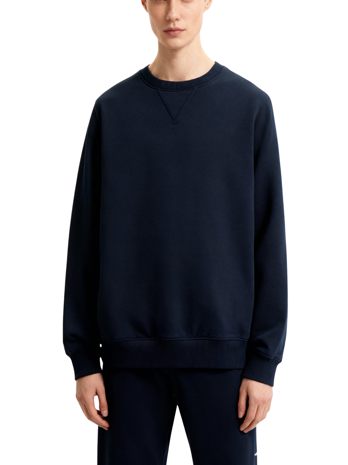 Navy Cotton Sweatshirt | 350 GSM Regular Fit | Aaploo Luxury