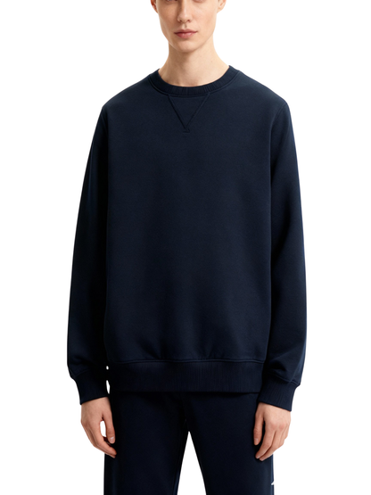 Navy Cotton Sweatshirt | 350 GSM Regular Fit | Aaploo Luxury