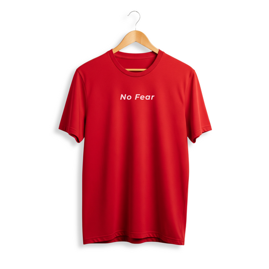 No Fear T-Shirt | 180 GSM Polyester | Feel-Good Slogan Tee IDHARSE