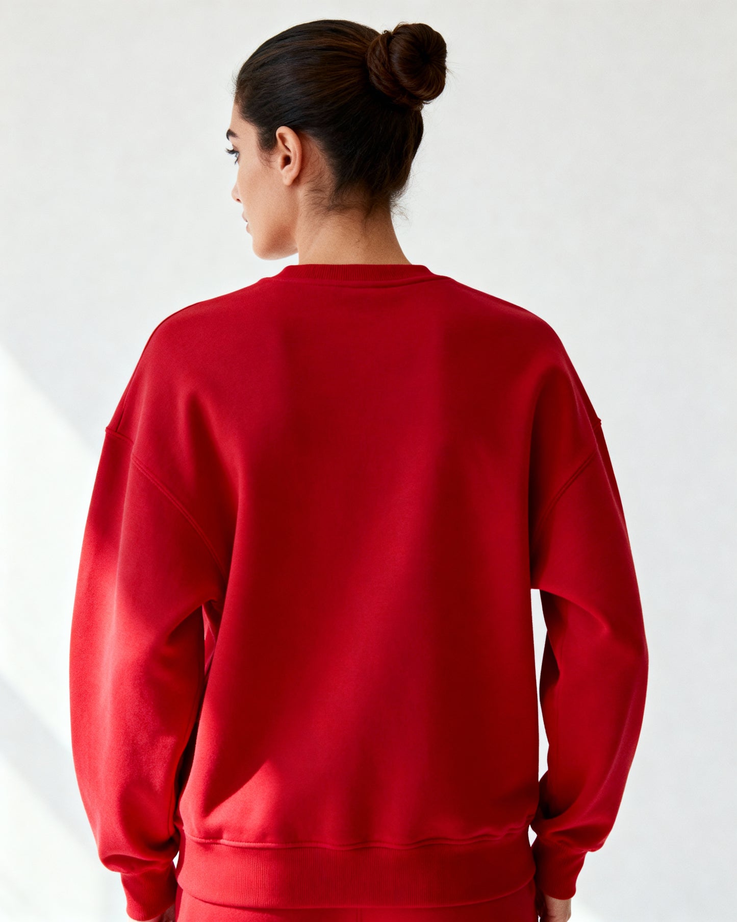 Red 300 GSM Women’s Relaxed Fit Sweatshirt – Aaploo Luxury