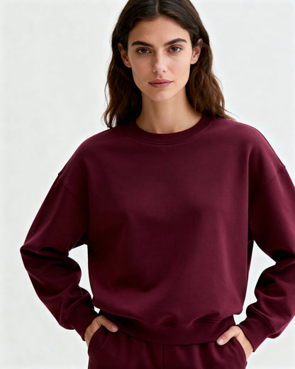 Wine Women’s 300 GSM Sweatshirt – Aaploo Luxury