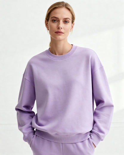Lavender 300 GSM Women’s Relaxed Fit Sweatshirt – Aaploo Luxury
