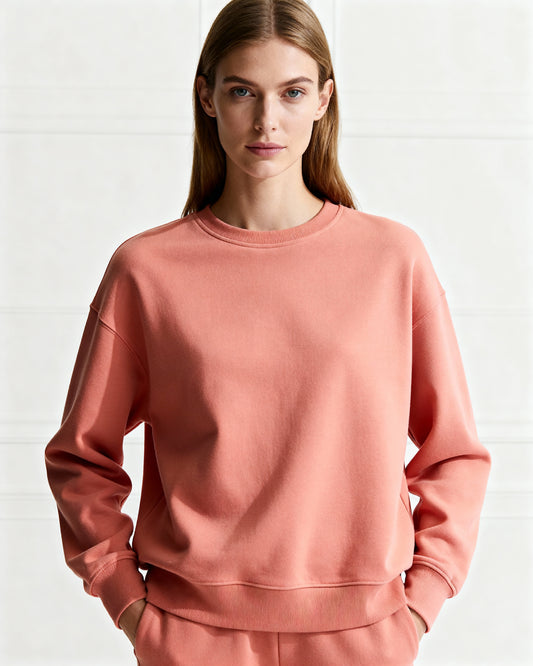 Rose Peach 300 GSM Women’s Relaxed Fit Sweatshirt – Aaploo Luxury