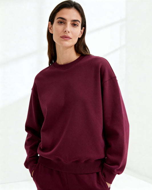 Wine Women’s 300 GSM Sweatshirt – Aaploo Luxury