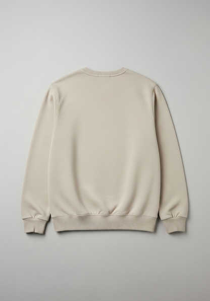 Beige sweatshirt on a light gray background