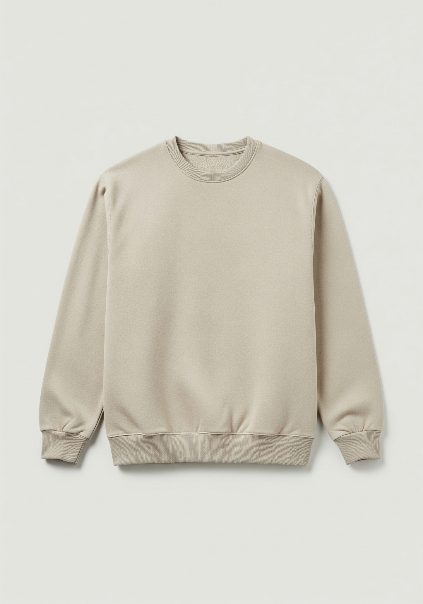 Beige sweatshirt on a light gray background