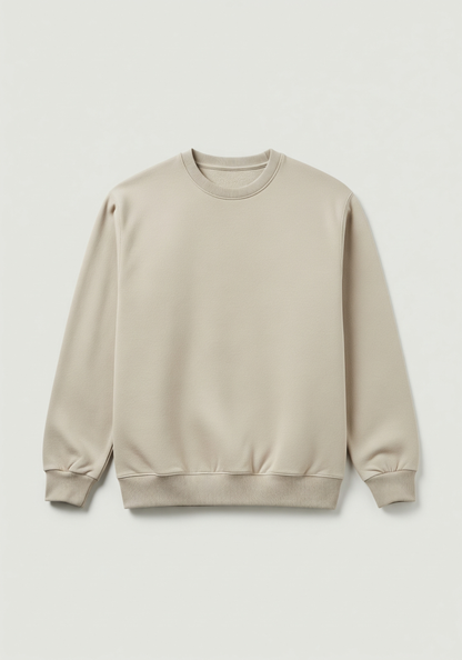 Beige sweatshirt on a light gray background