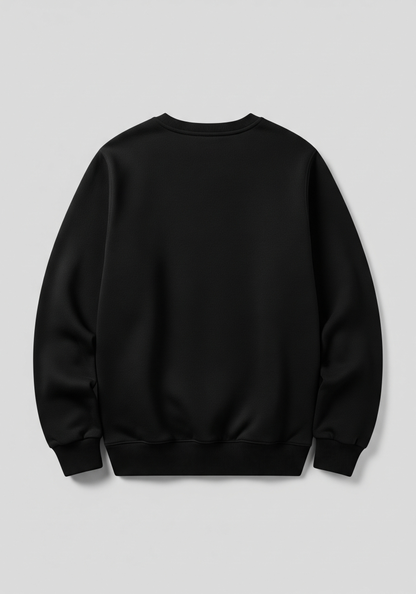 Black sweatshirt on a light gray background