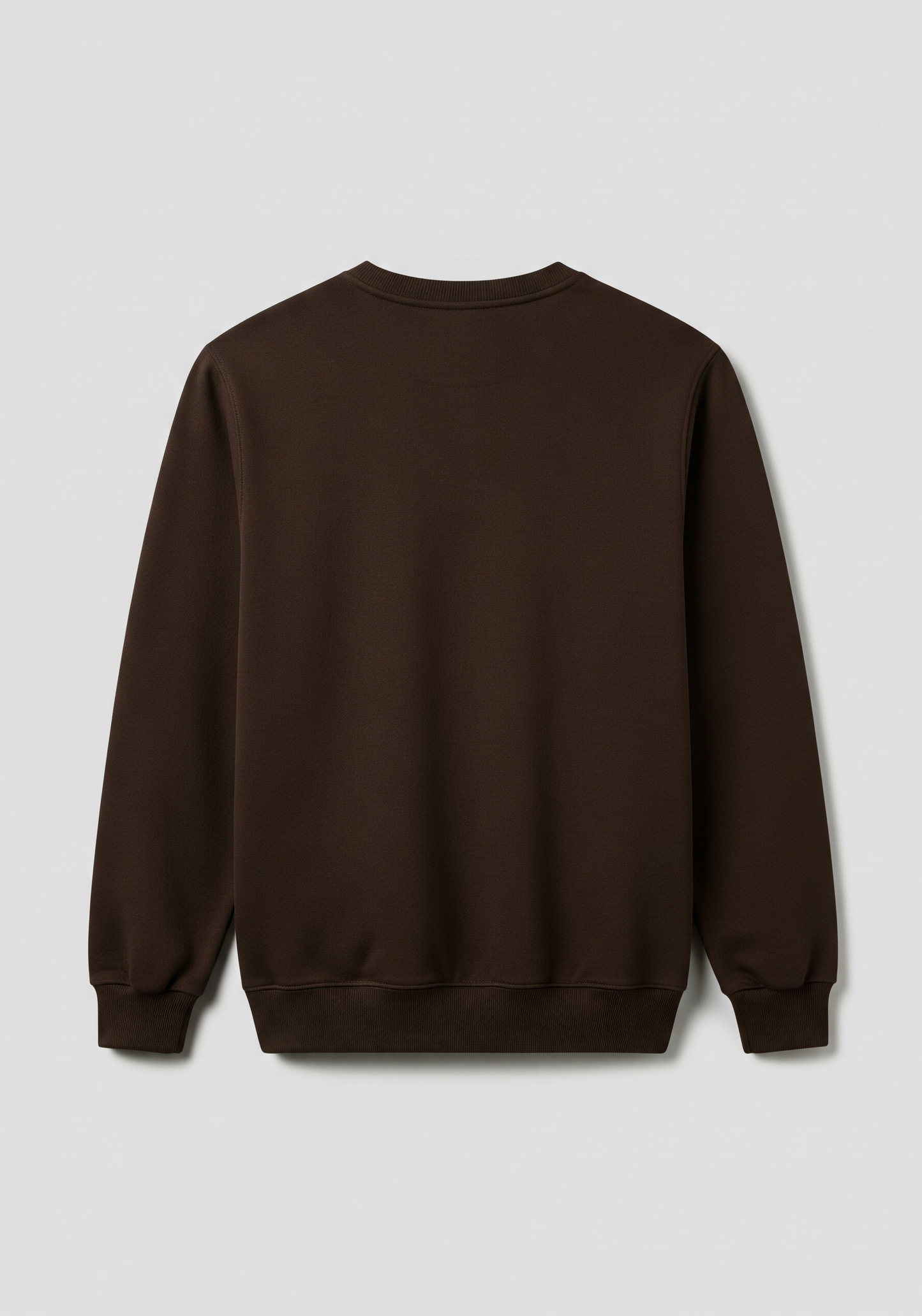 Brown sweatshirt on a light gray background
