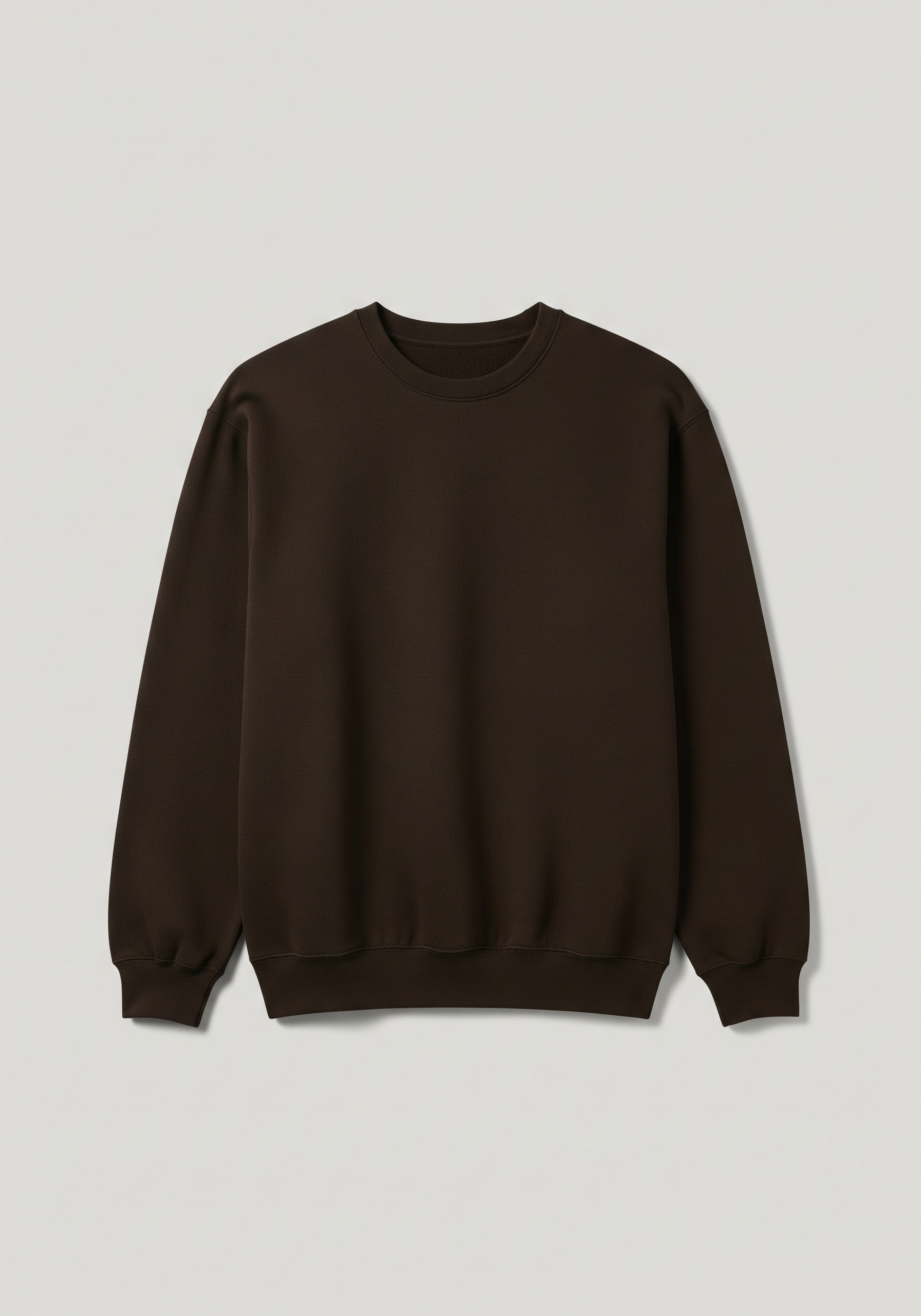 Brown sweatshirt on a light gray background