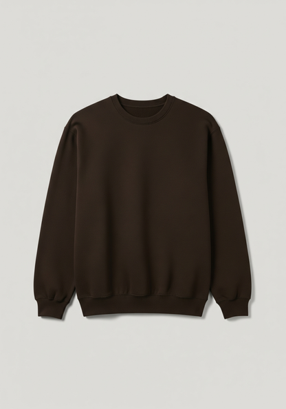 Brown sweatshirt on a light gray background