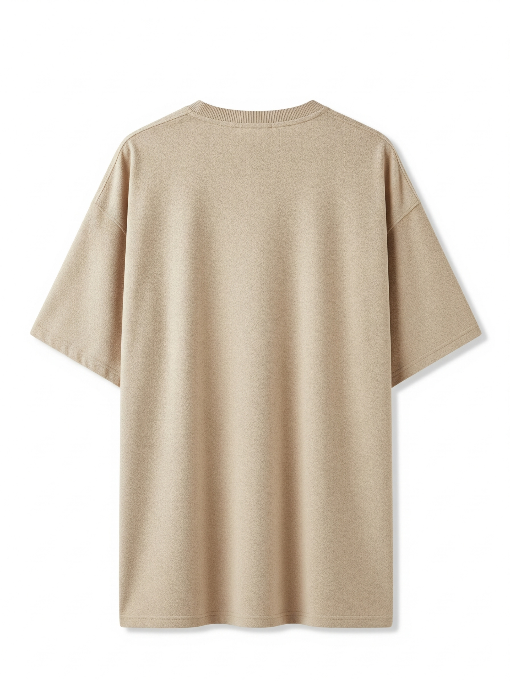 Beige t-shirt on a white background