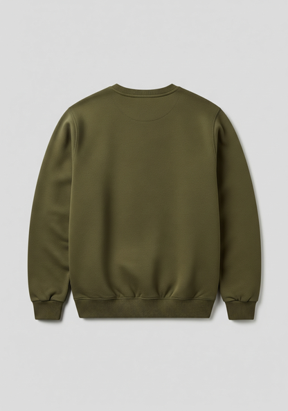 Green sweatshirt on a light gray background