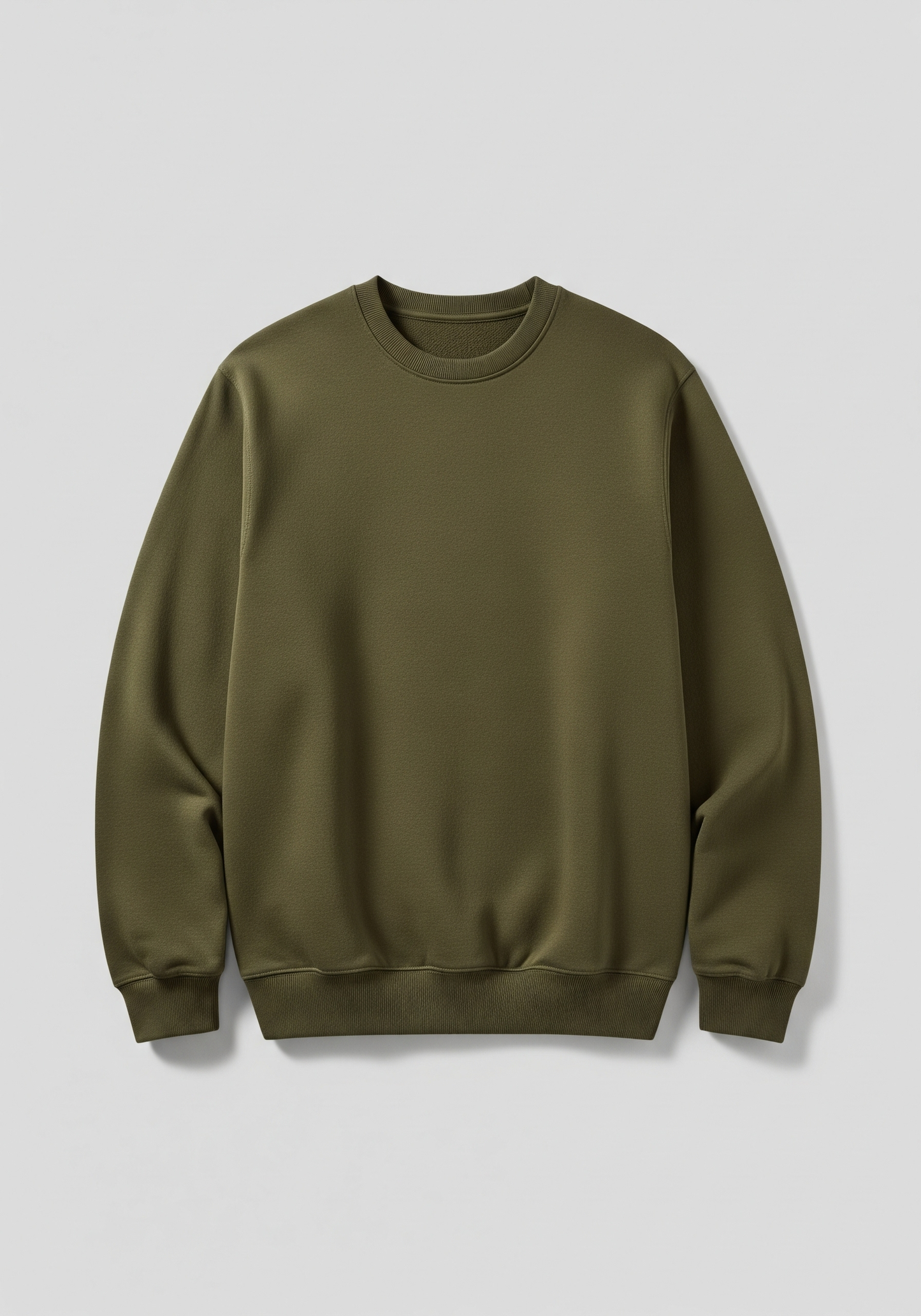 Green sweatshirt on a light gray background