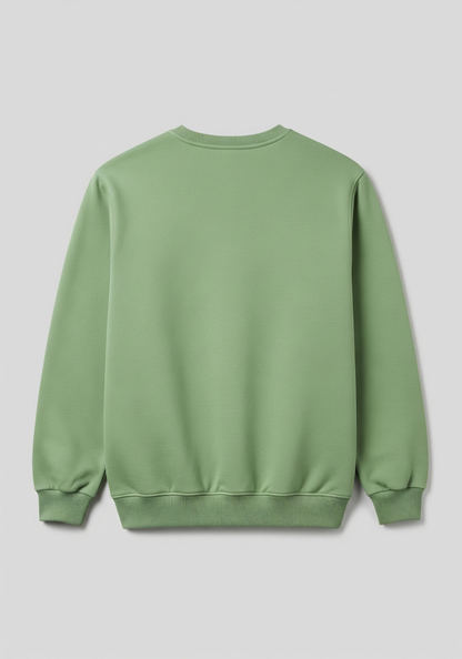 Green sweatshirt on a light gray background