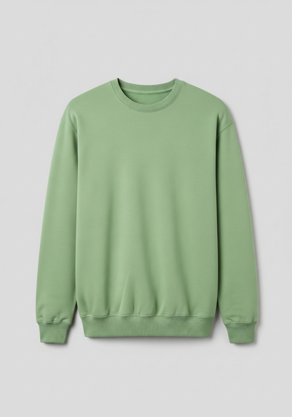 Green pista sweatshirt on a light gray background