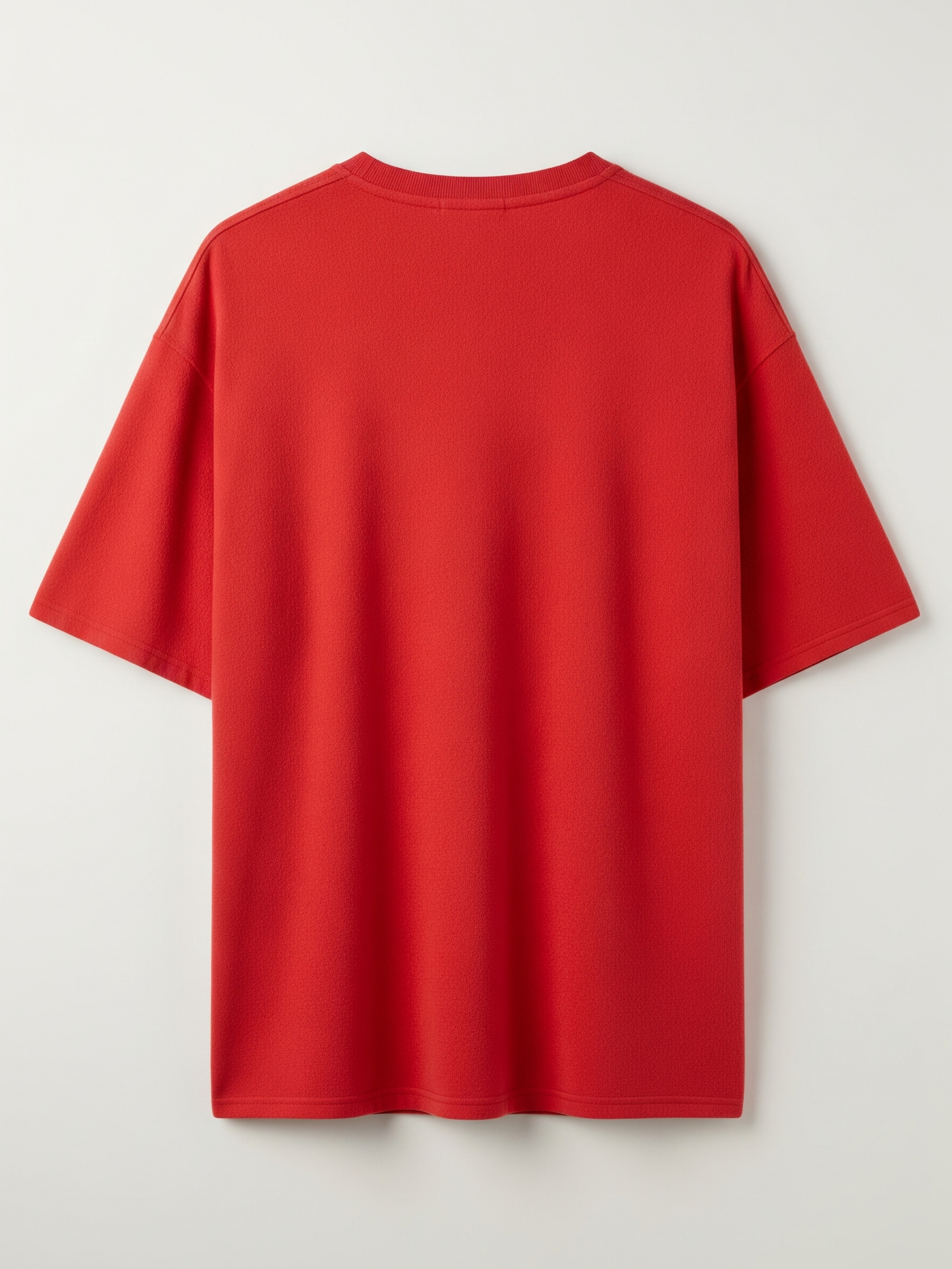 Red t-shirt on a light gray background