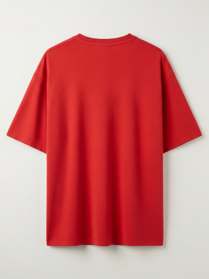 Red t-shirt on a light gray background