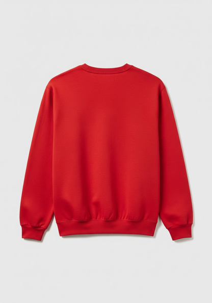 Red sweatshirt on a light gray background