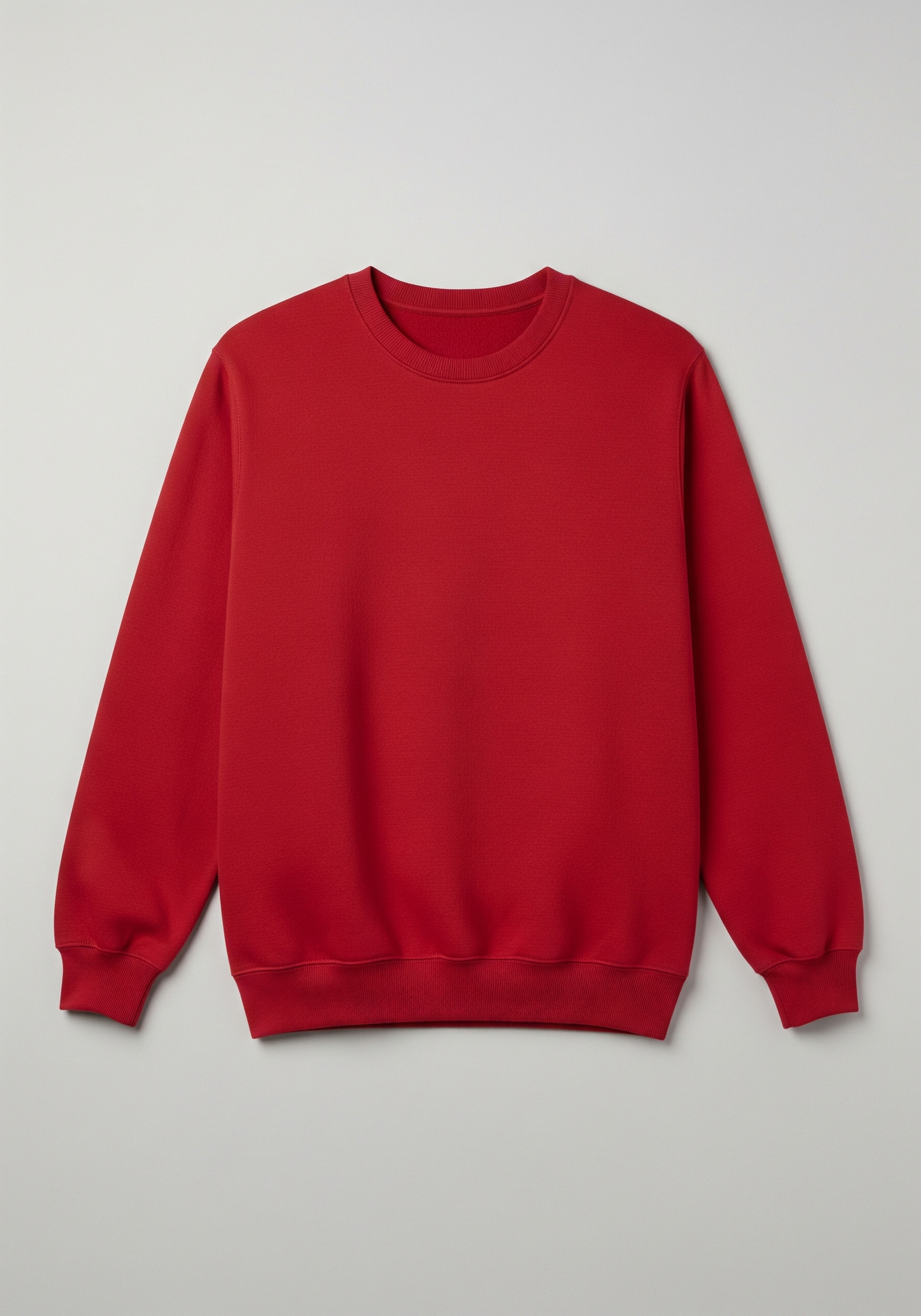 Red sweatshirt on a light gray background
