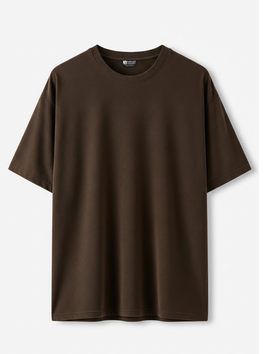 Brown t-shirt on a light gray background