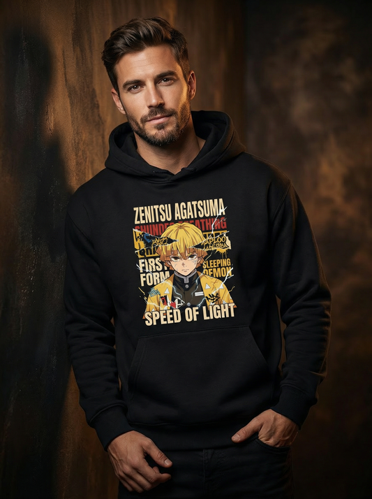 SPEED OF LIGHT – ZENITSU AGATSUMA HOODIE | AAPLOO LUXURY × ANIME LIMITED EDITION
