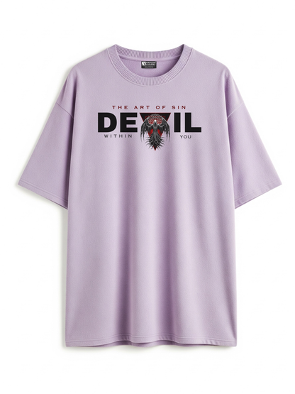 LAVENDER t-shirt with graphic design and text on a white background