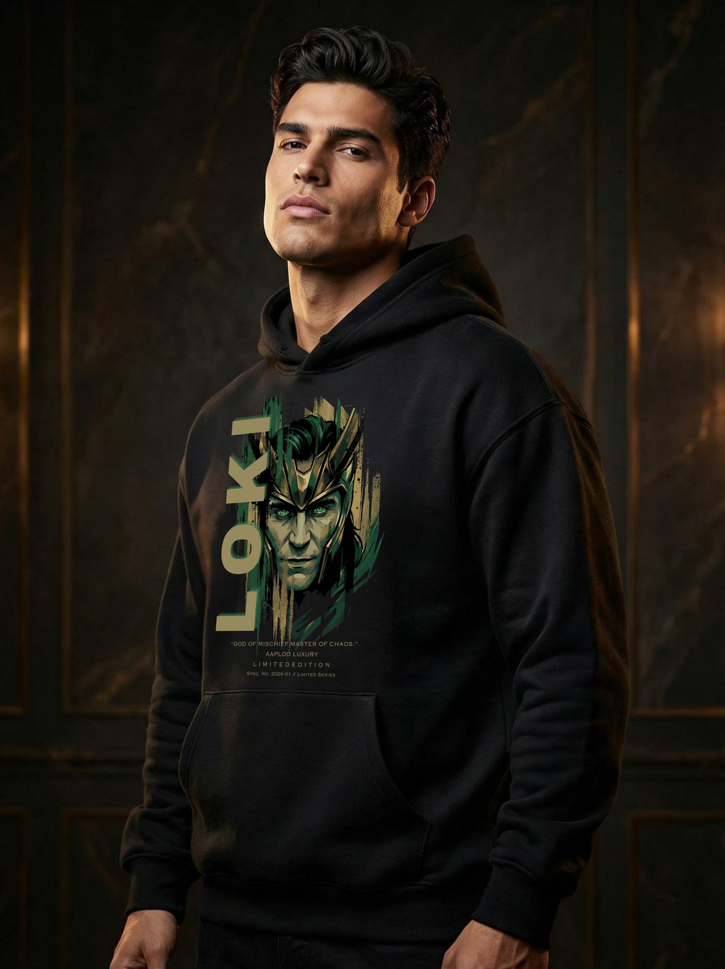 IDHARSE × AAPLOO LUXURY – LOKI INSPIRED TRICKSTER HOODIE | JANUARY LIMITED EDITION