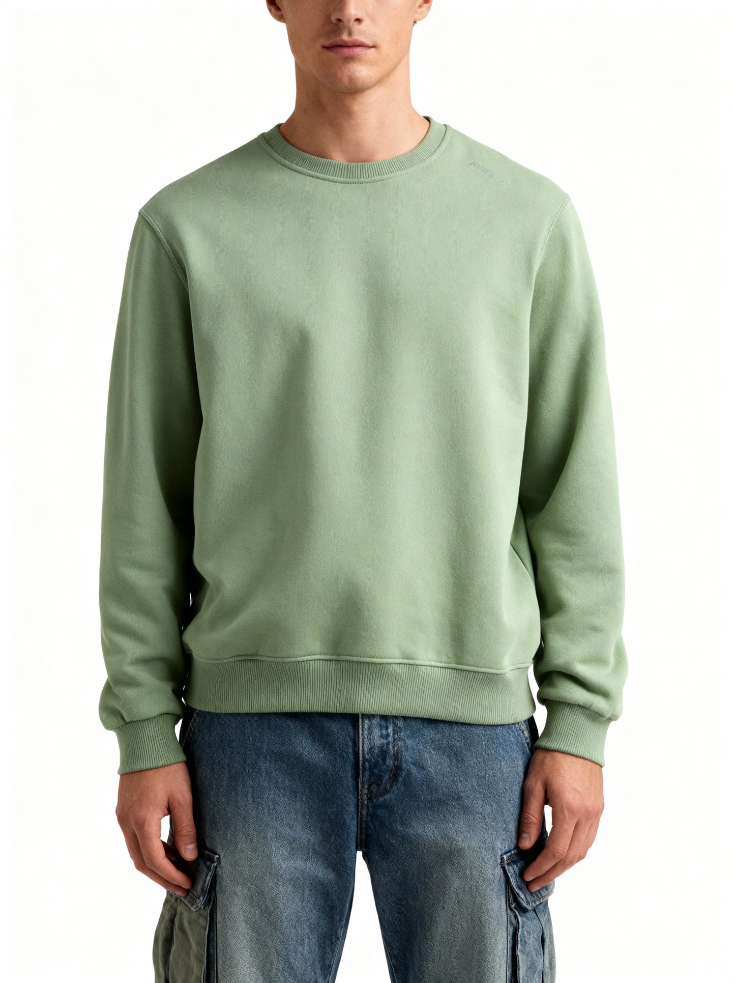 Pistachio Mist Sweatshirt – 350 GSM Cotton | Regular Fit