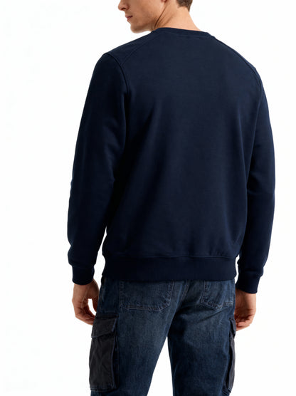 Navy Cotton Sweatshirt | 350 GSM Regular Fit | Aaploo Luxury