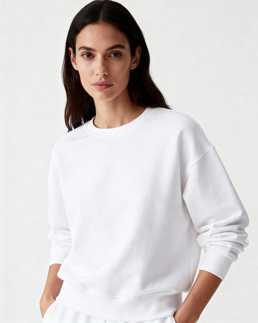 Aaploo Luxury 350 GSM White Sweatshirt