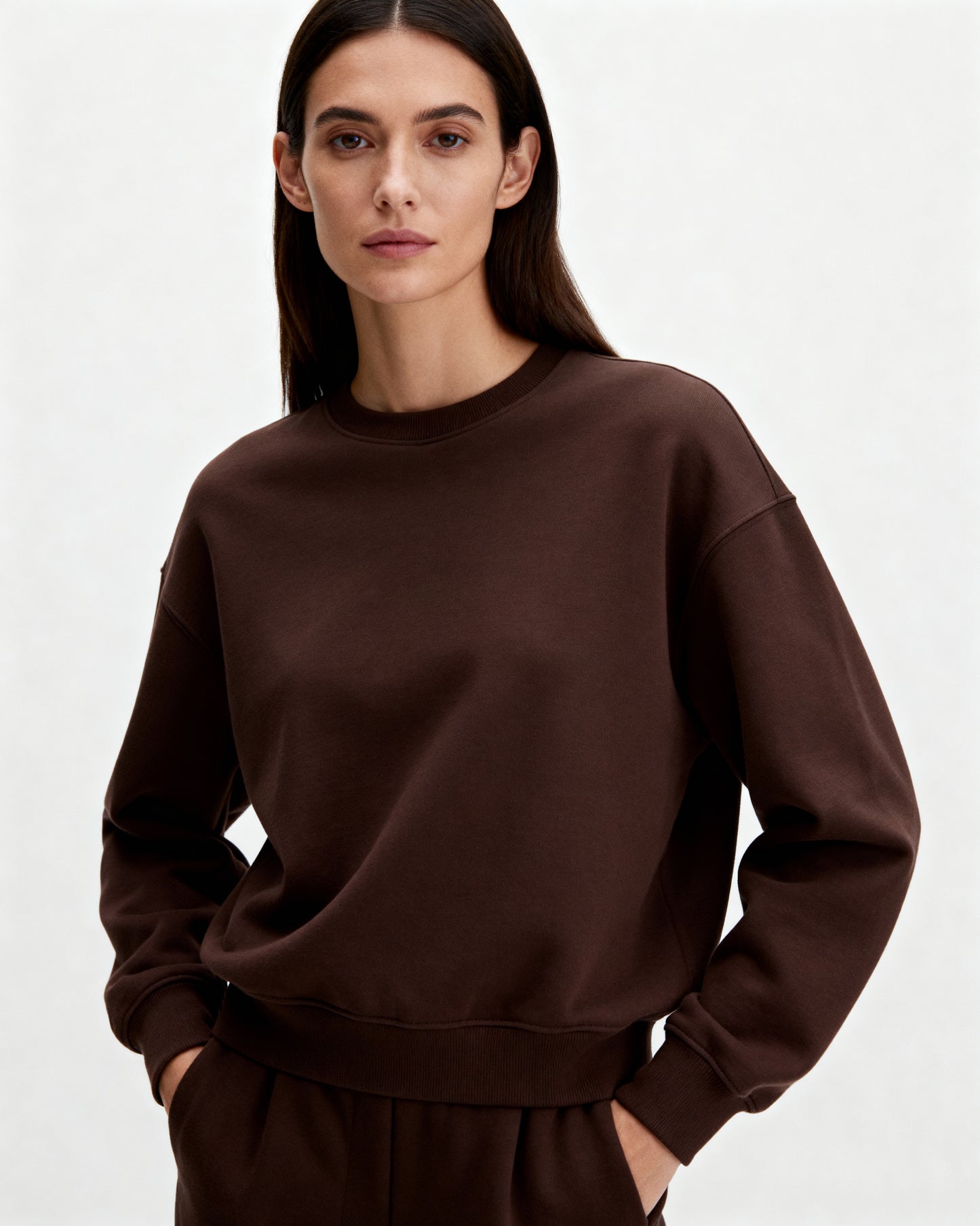 Brown 300 GSM Women’s Relaxed Fit Sweatshirt – Aaploo Luxury