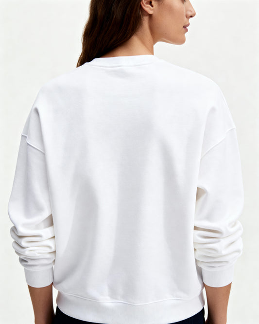 Aaploo Luxury 350 GSM White Sweatshirt