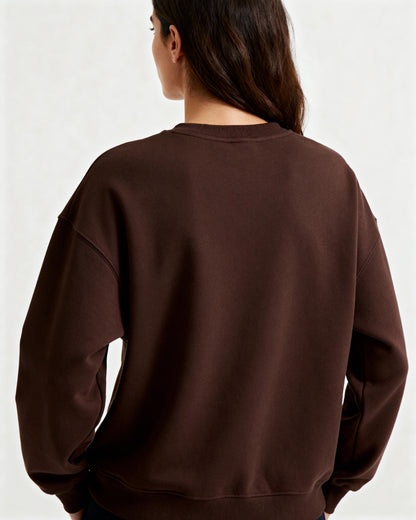 Brown 300 GSM Women’s Relaxed Fit Sweatshirt – Aaploo Luxury