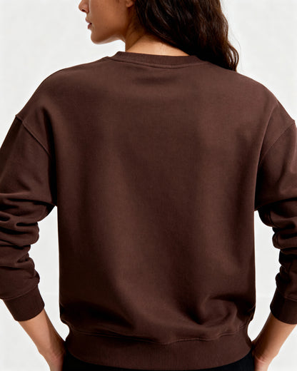 Brown 300 GSM Women’s Relaxed Fit Sweatshirt – Aaploo Luxury